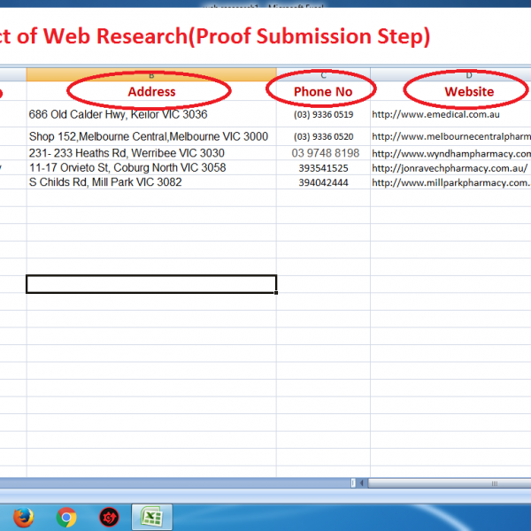 [Image: Demo project of web research(Proof submission step)]