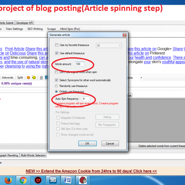 [Image: Demo project of Blog posting(Article spinning step)]